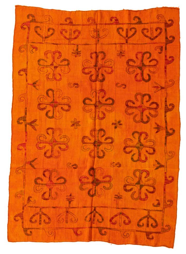 5' 4 x 7' 3 Hand Woven Kilim Suzani Wool Rug