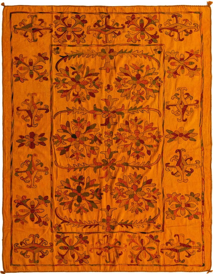 Detail image of 6' 8 x 9' 8 Hand Woven Kilim Suzani Wool Rug