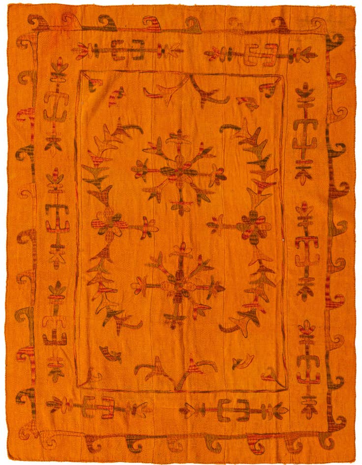 Detail image of 5' 7 x 7' 7 Hand Woven Kilim Suzani Wool Rug