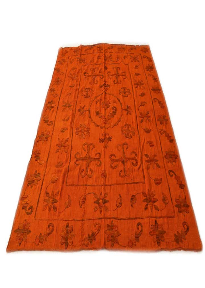5' 9 x 7' 7 Hand Woven Kilim Suzani Wool Rug