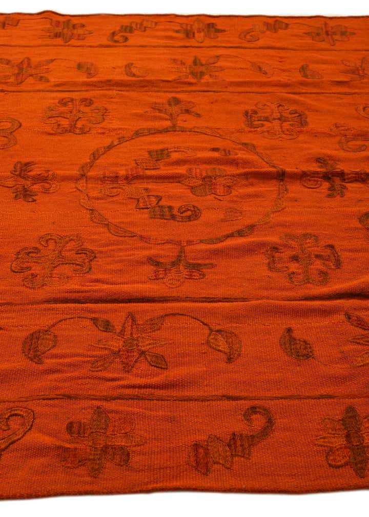 5' 9 x 7' 7 Hand Woven Kilim Suzani Wool Rug