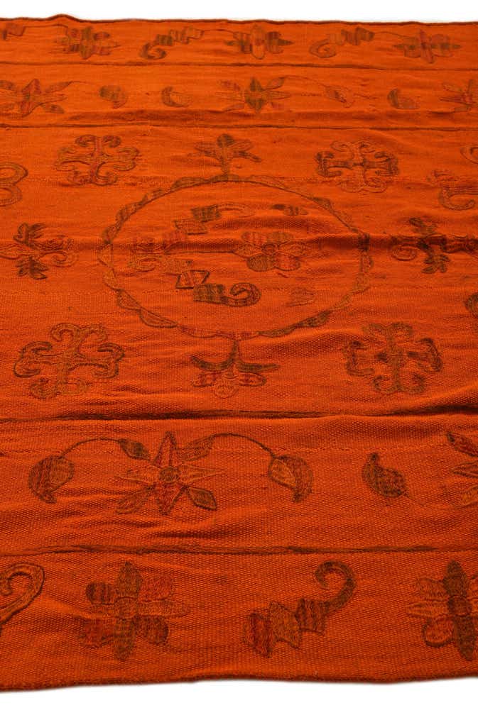 5' 9 x 7' 7 Hand Woven Kilim Suzani Wool Rug