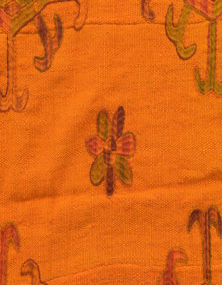 Detail image of 5' 6 x 7' 10 Hand Woven Kilim Suzani Wool Rug