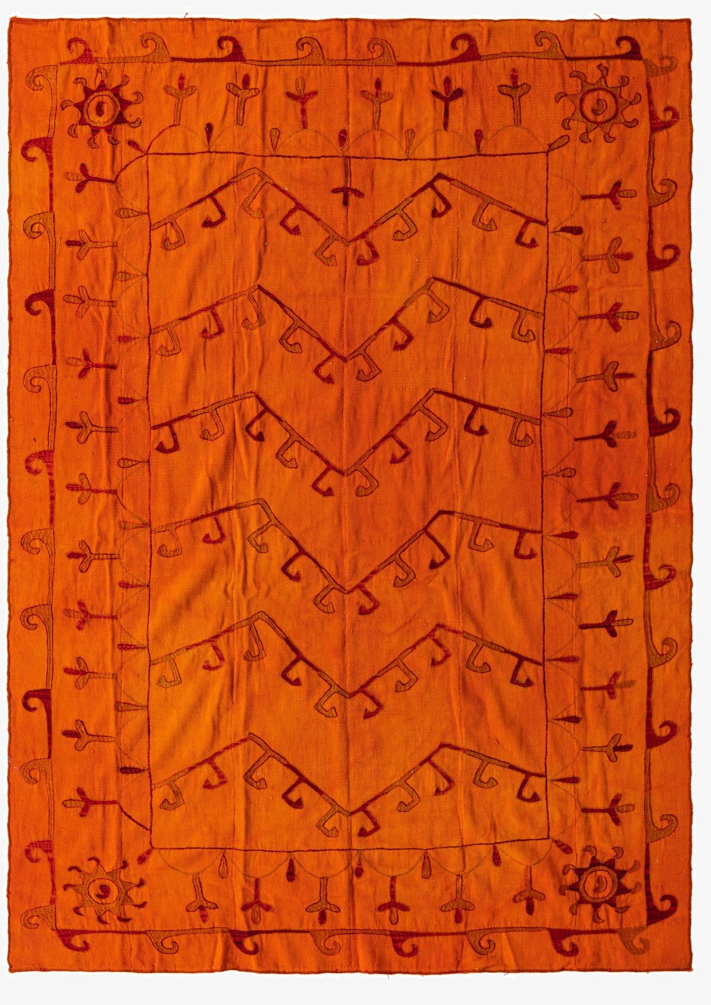 6' 8 x 9' 2  Hand Woven Kilim Suzani Wool Rug