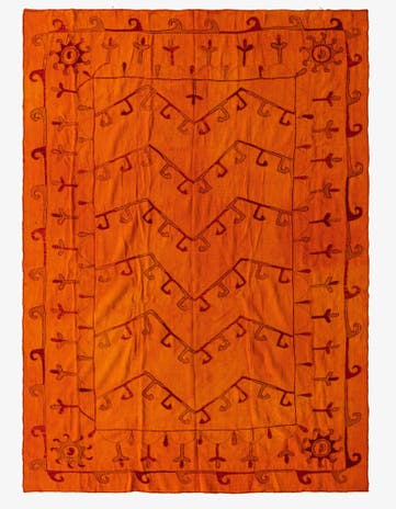 6' 8 x 9' 2 Hand Woven Kilim Suzani Wool Rug