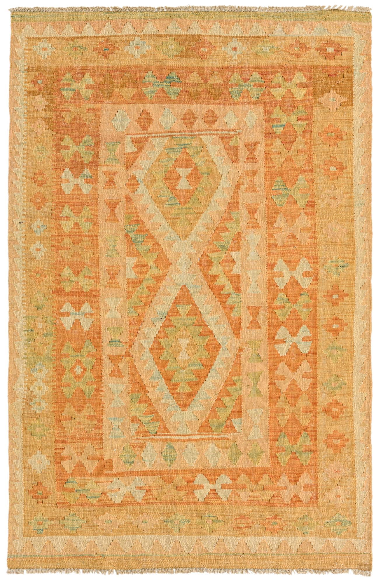 3' 2 x 5' Hand Woven Kilim Waziri Wool Rug