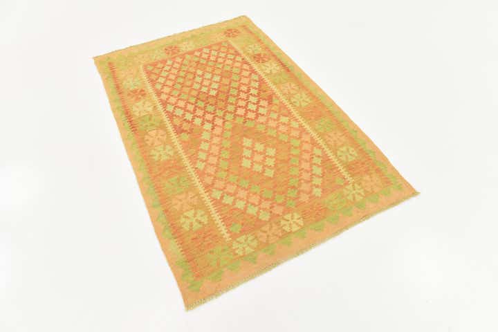 3' 2 x 4' 9 Hand Woven Kilim Waziri Wool Rug