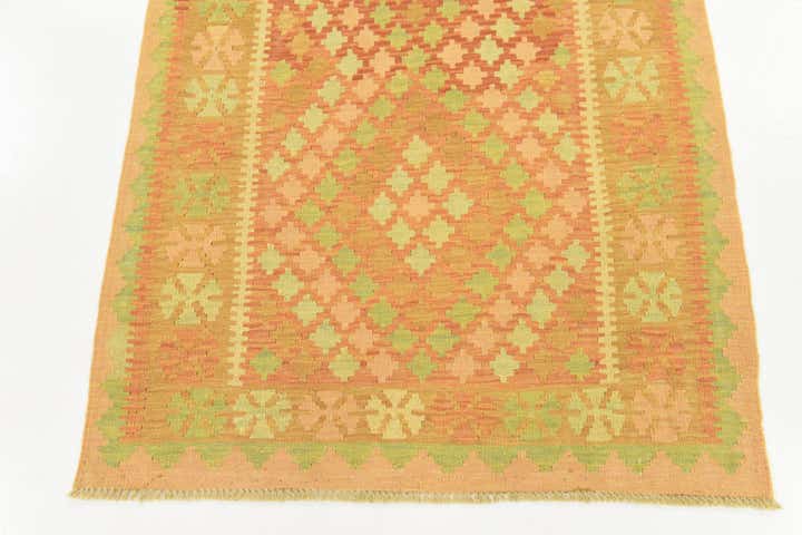 3' 2 x 4' 9 Hand Woven Kilim Waziri Wool Rug