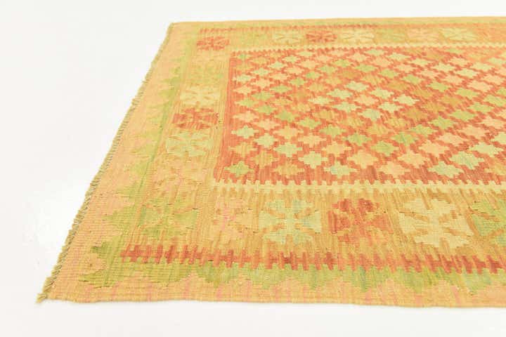3' 2 x 4' 9 Hand Woven Kilim Waziri Wool Rug