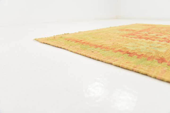 3' 2 x 4' 9 Hand Woven Kilim Waziri Wool Rug