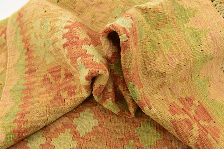 3' 2 x 4' 9 Hand Woven Kilim Waziri Wool Rug