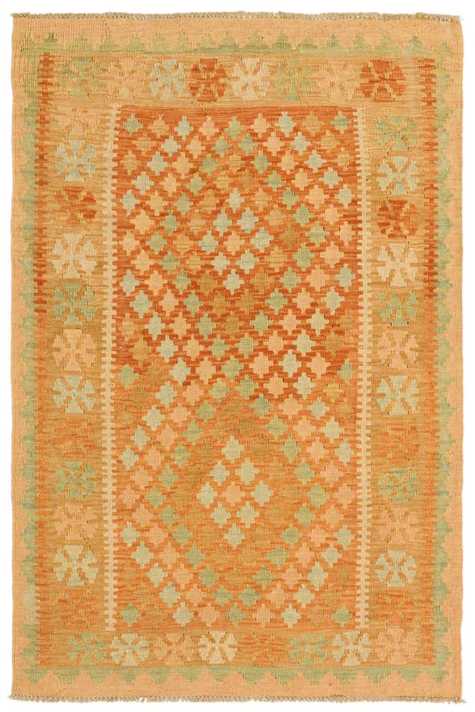 3' 2 x 4' 9 Hand Woven Kilim Waziri Wool Rug