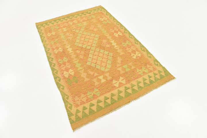 3' 4 x 5' Hand Woven Kilim Waziri Wool Rug