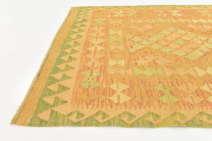 Detail image of 3' 4 x 5' Hand Woven Kilim Waziri Wool Rug