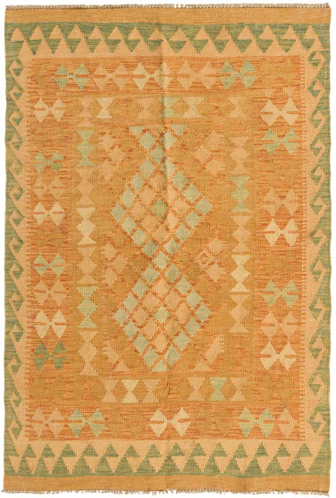 3' 4 x 5' Hand Woven Kilim Waziri Wool Rug