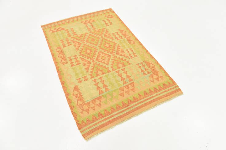 Detail image of 3' x 5' Hand Woven Kilim Waziri Wool Rug