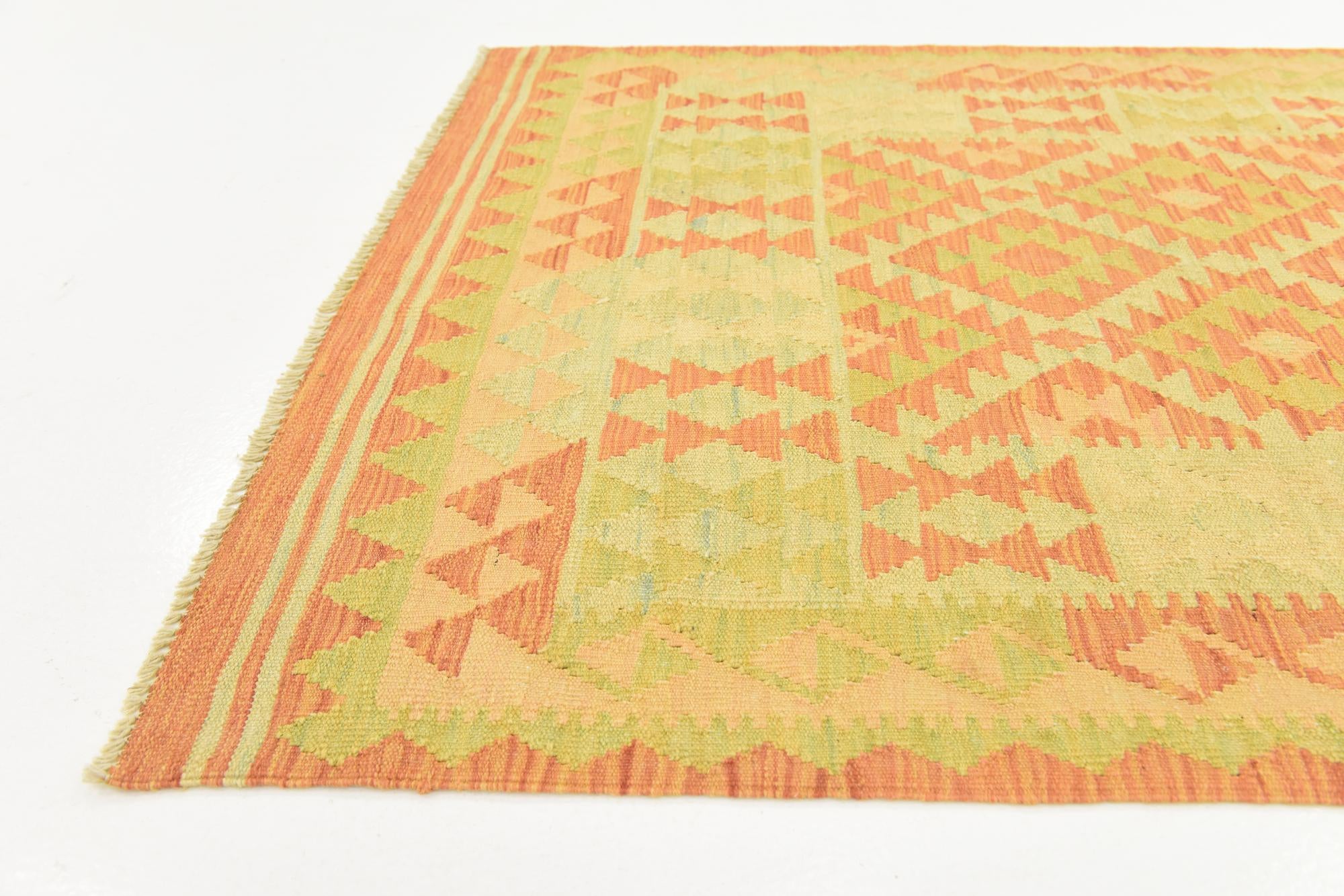 3' x 5' Hand Woven Kilim Waziri Wool Rug
