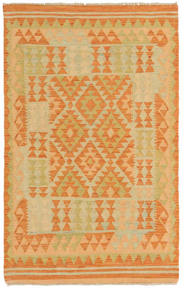 3' x 5' Hand Woven Kilim Waziri Wool Rug