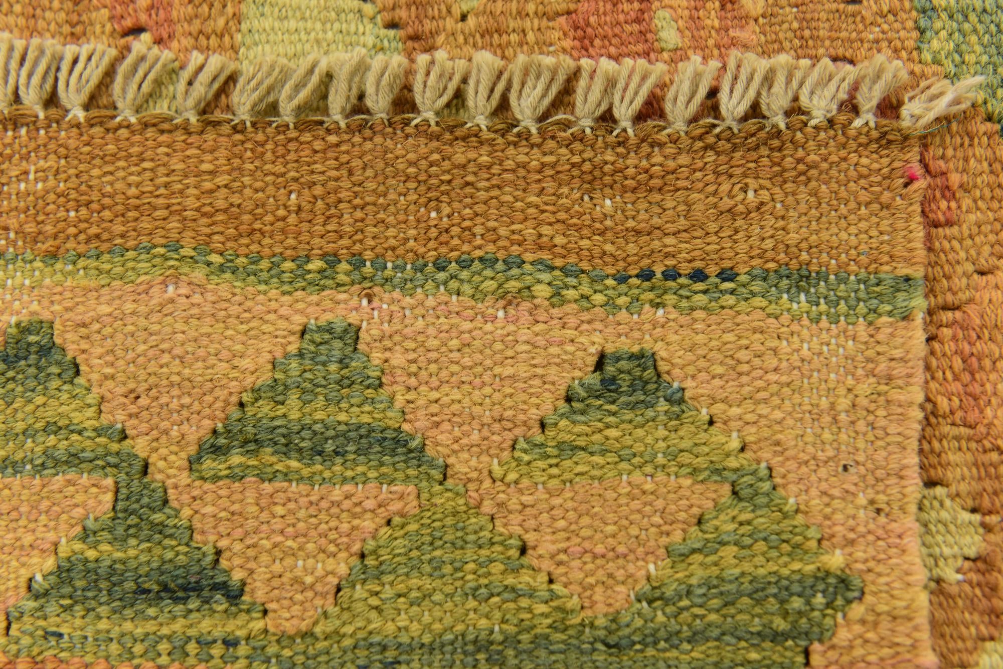 3' 2 x 5' 2 Hand Woven Kilim Waziri Wool Rug