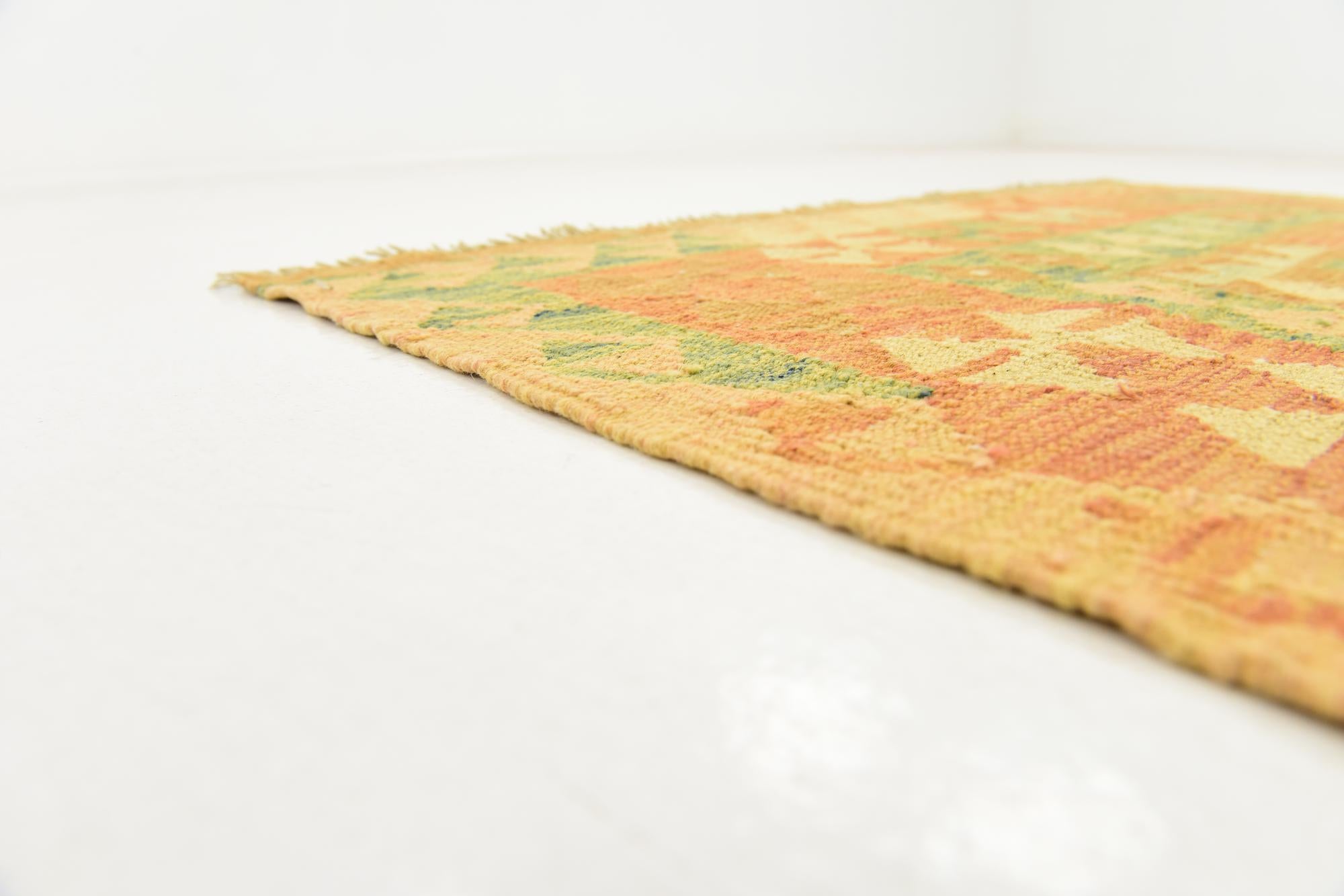 3' 2 x 5' 2 Hand Woven Kilim Waziri Wool Rug