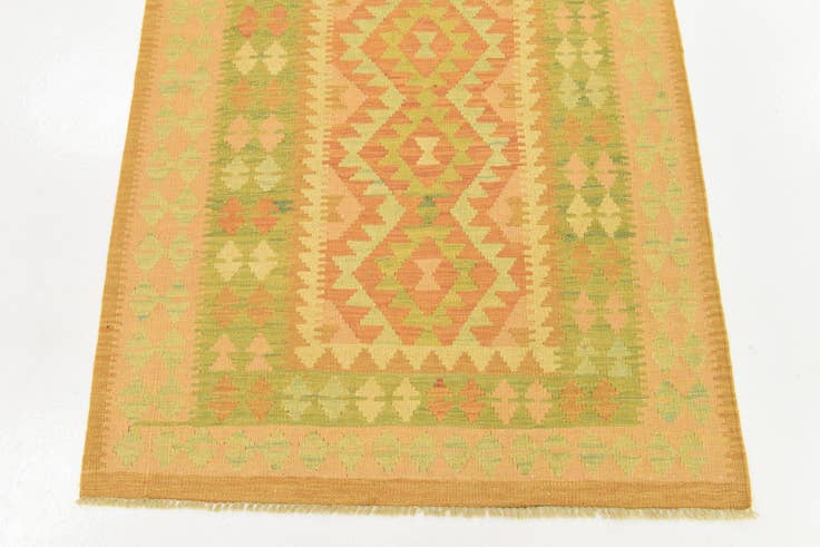 Detail image of 3' 2 x 5' Hand Woven Kilim Waziri Wool Rug