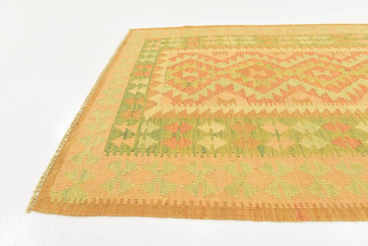 Detail image of 3' 2 x 5' Hand Woven Kilim Waziri Wool Rug