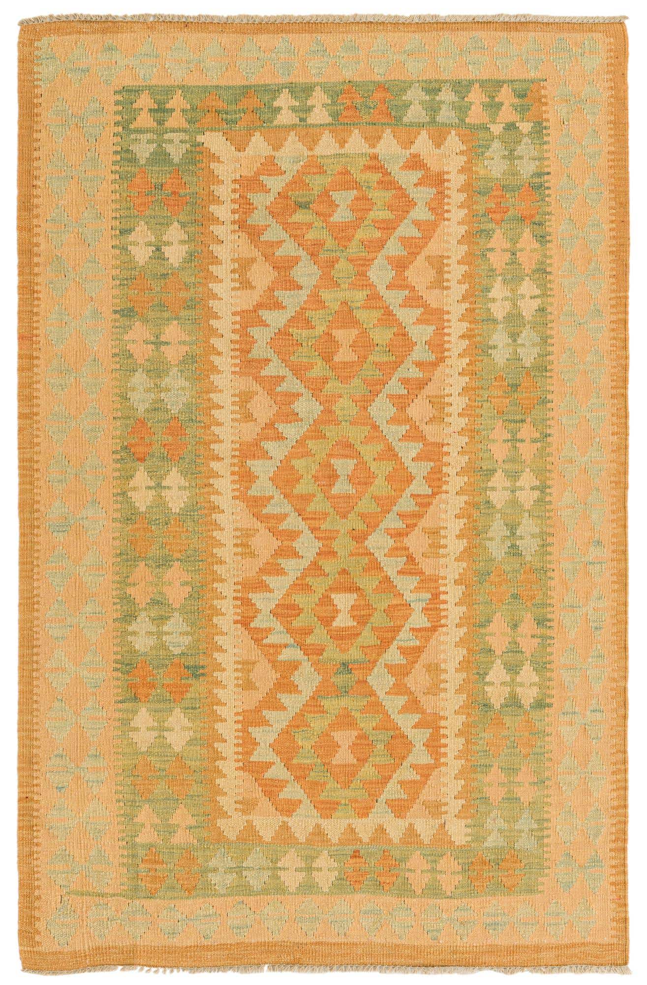 3' 2 x 5' Hand Woven Kilim Waziri Wool Rug