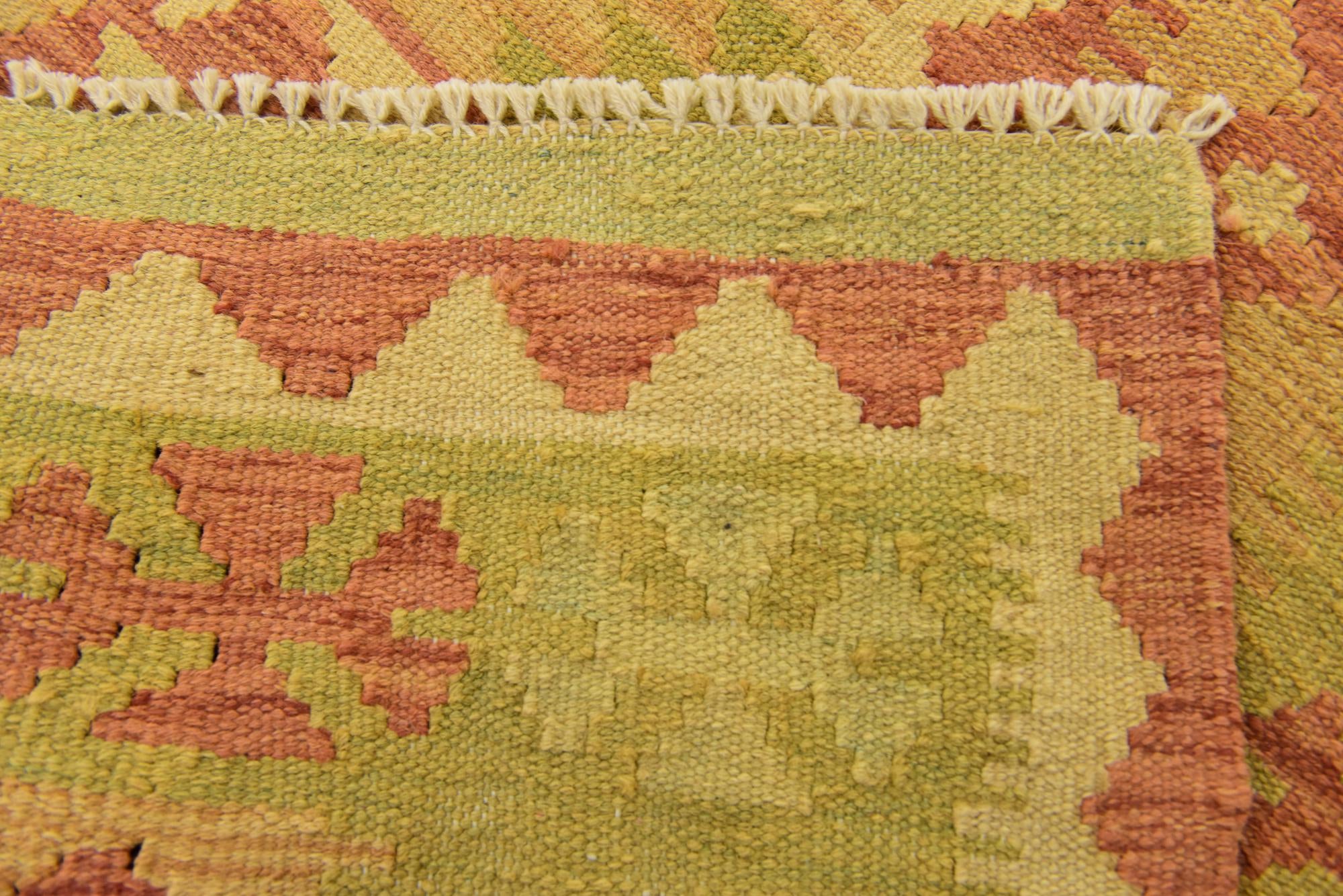 3' 2 x 5' Hand Woven Kilim Waziri Wool Rug