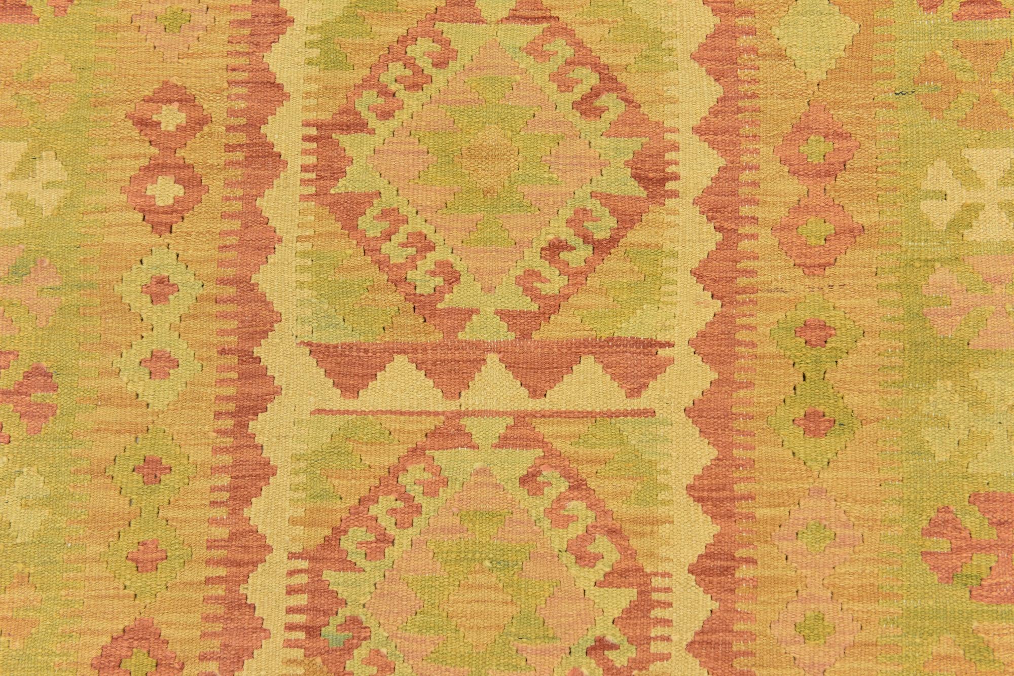 3' 2 x 5' Hand Woven Kilim Waziri Wool Rug