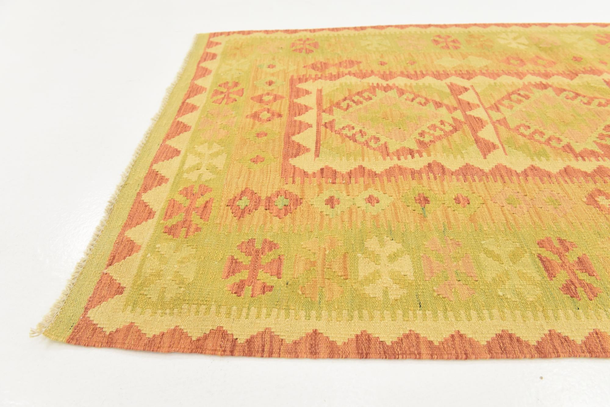 3' 2 x 5' Hand Woven Kilim Waziri Wool Rug