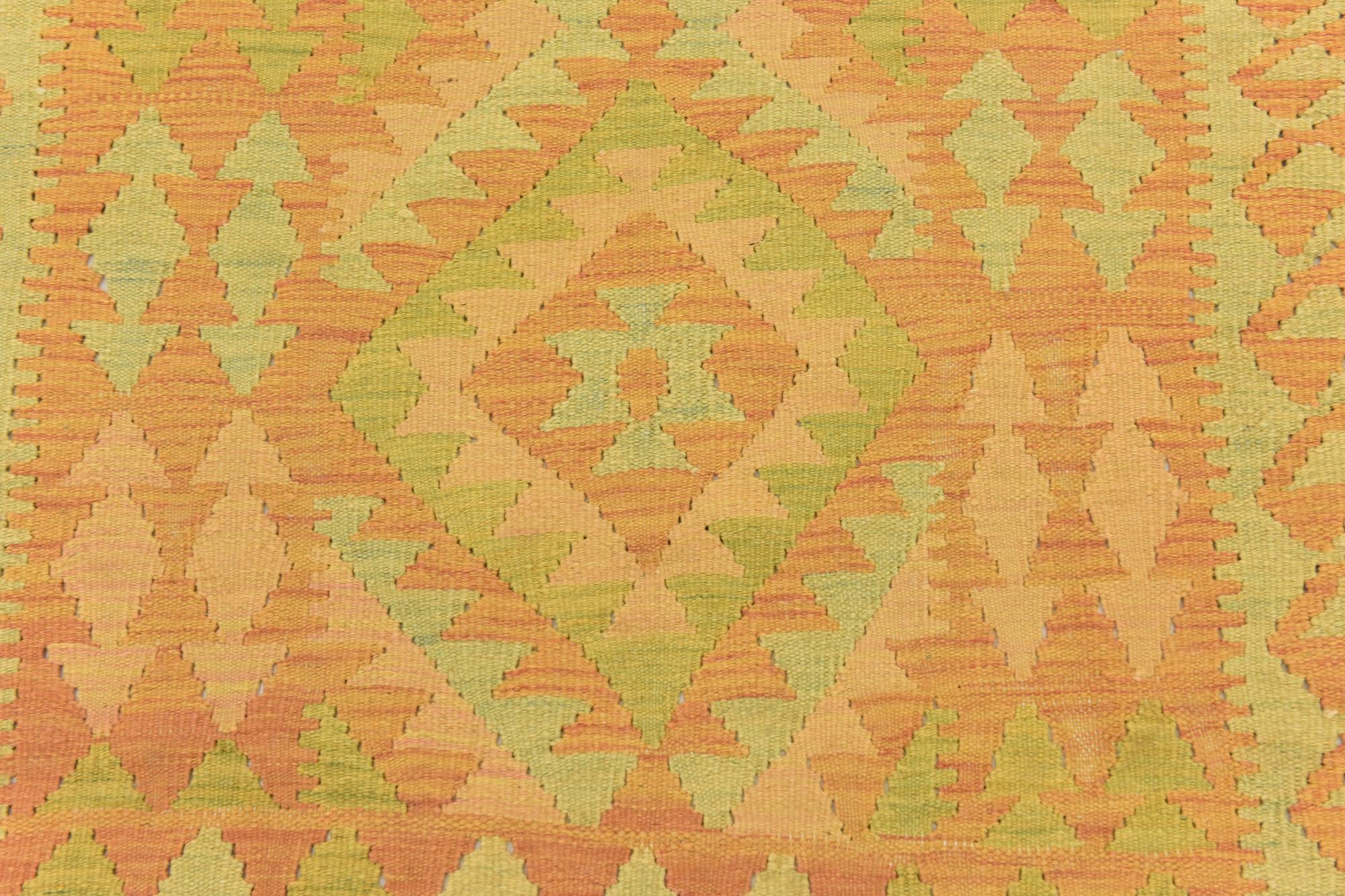 3' x 4' 9 Hand Woven Kilim Waziri Wool Rug
