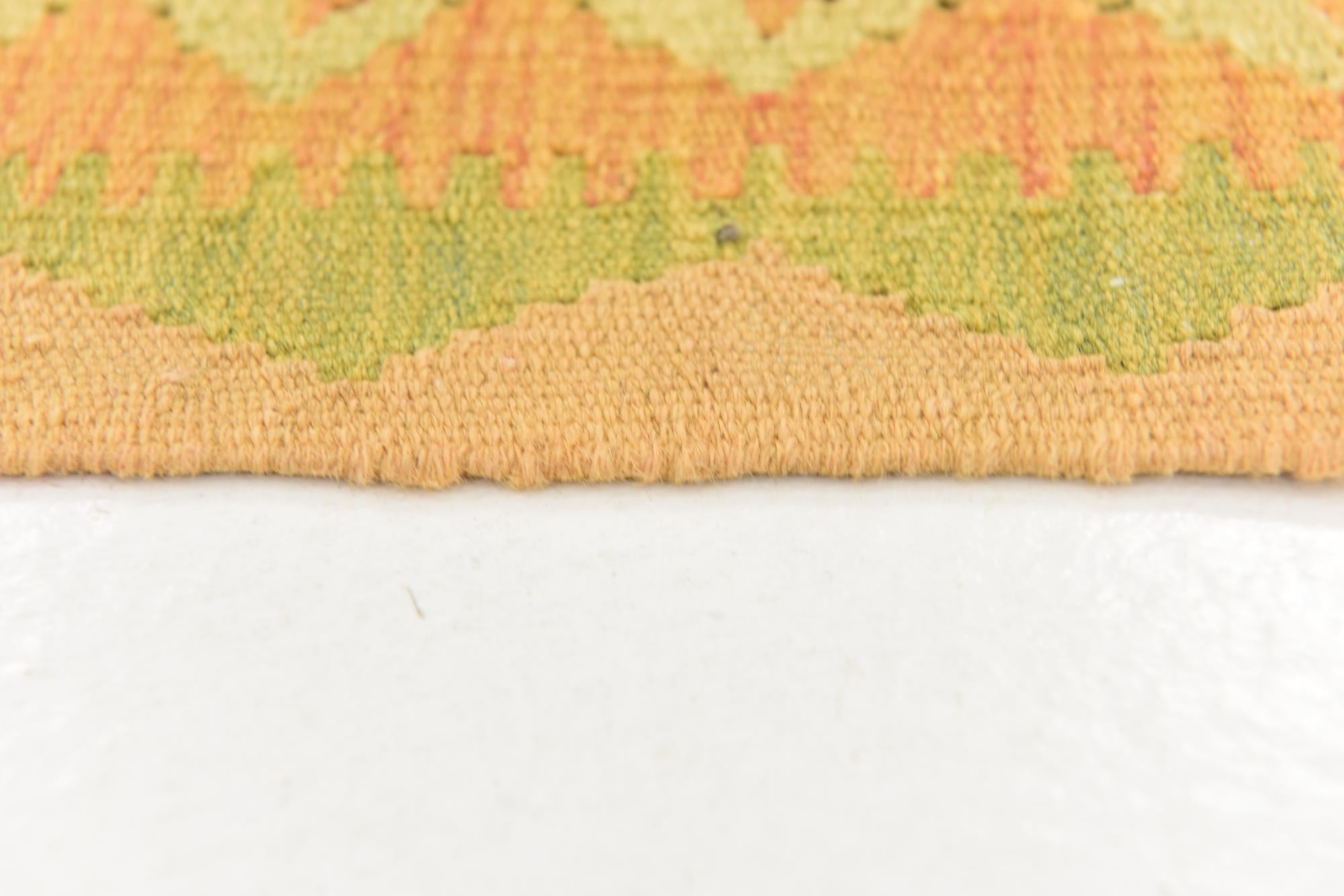 3' x 4' 9 Hand Woven Kilim Waziri Wool Rug
