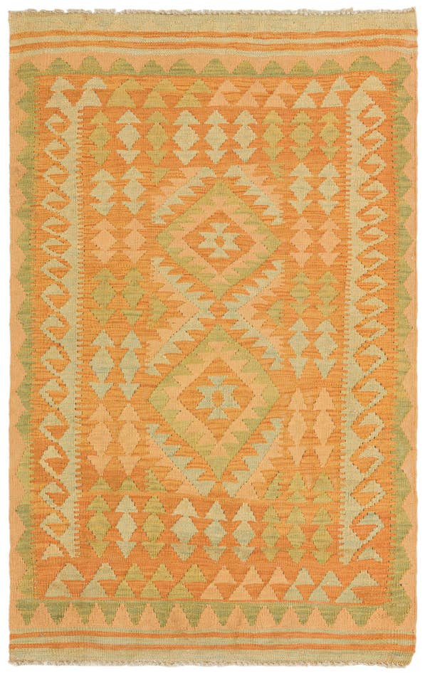 Detail image of 3' x 4' 9 Hand Woven Kilim Waziri Wool Rug