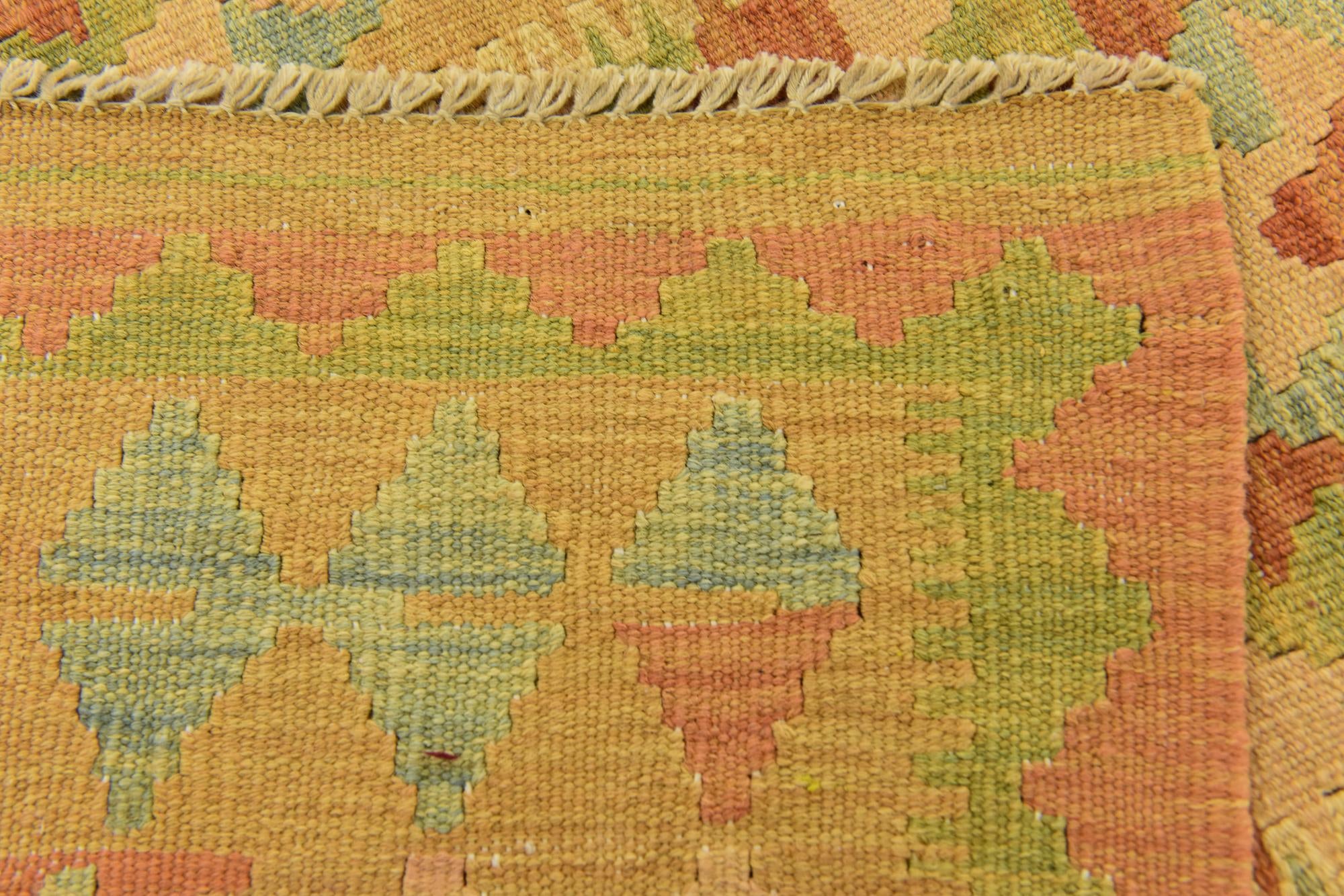 3' 2 x 5' Hand Woven Kilim Waziri Wool Rug