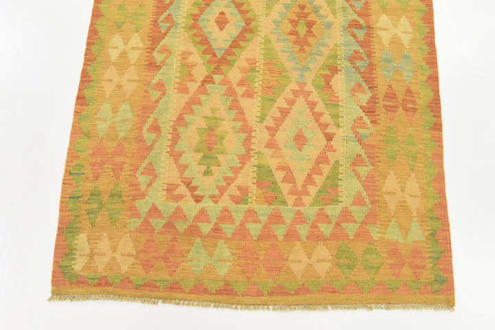3' 2 x 5' Hand Woven Kilim Waziri Wool Rug