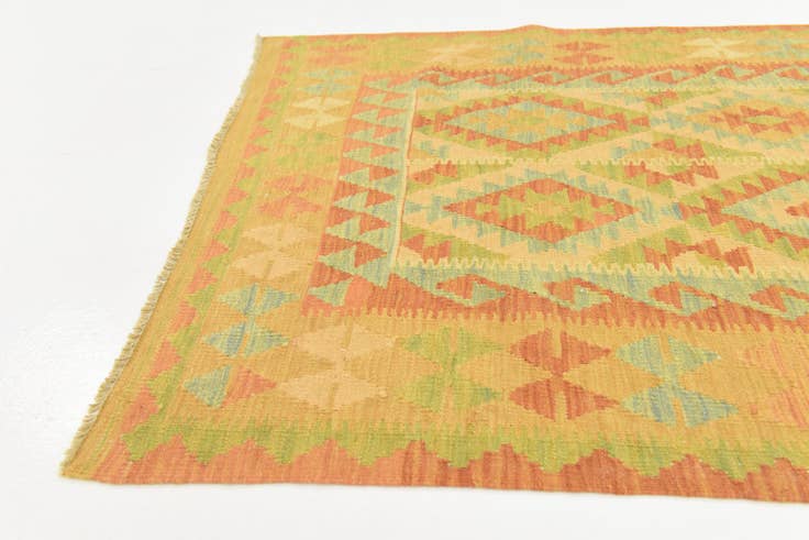 Detail image of 3' 2 x 5' Hand Woven Kilim Waziri Wool Rug