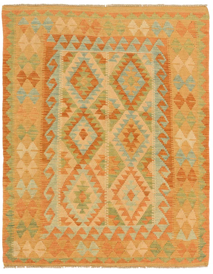 Detail image of 3' 2 x 5' Hand Woven Kilim Waziri Wool Rug