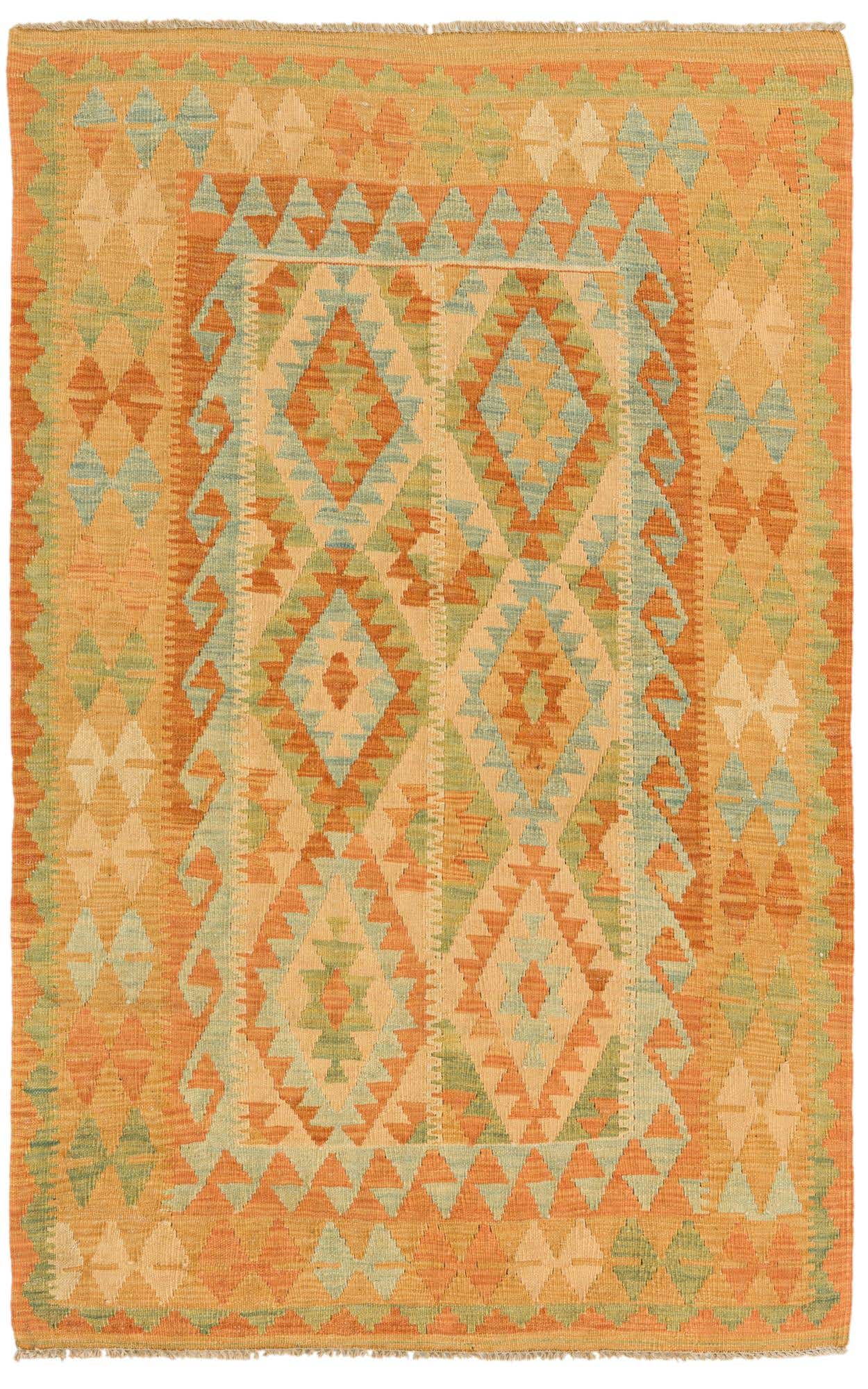 3' 2 x 5' Hand Woven Kilim Waziri Wool Rug