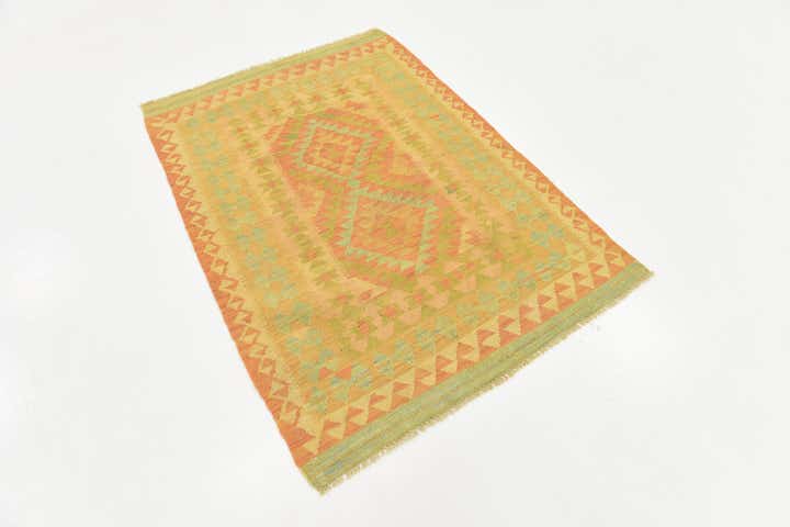 3' 3 x 4' 9 Hand Woven Kilim Waziri Wool Rug