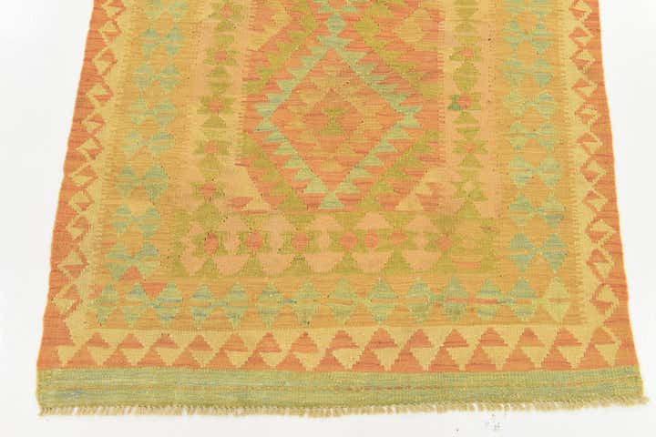3' 3 x 4' 9 Hand Woven Kilim Waziri Wool Rug