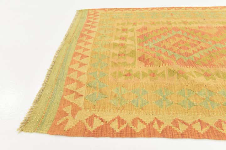 3' 3 x 4' 9 Hand Woven Kilim Waziri Wool Rug