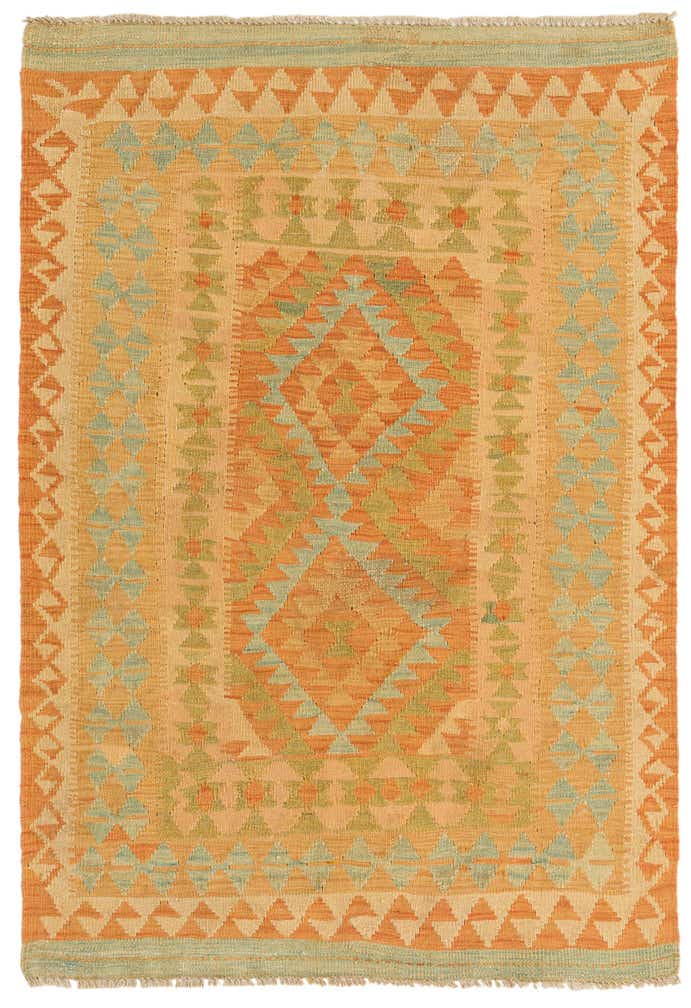 3' 3 x 4' 9 Hand Woven Kilim Waziri Wool Rug