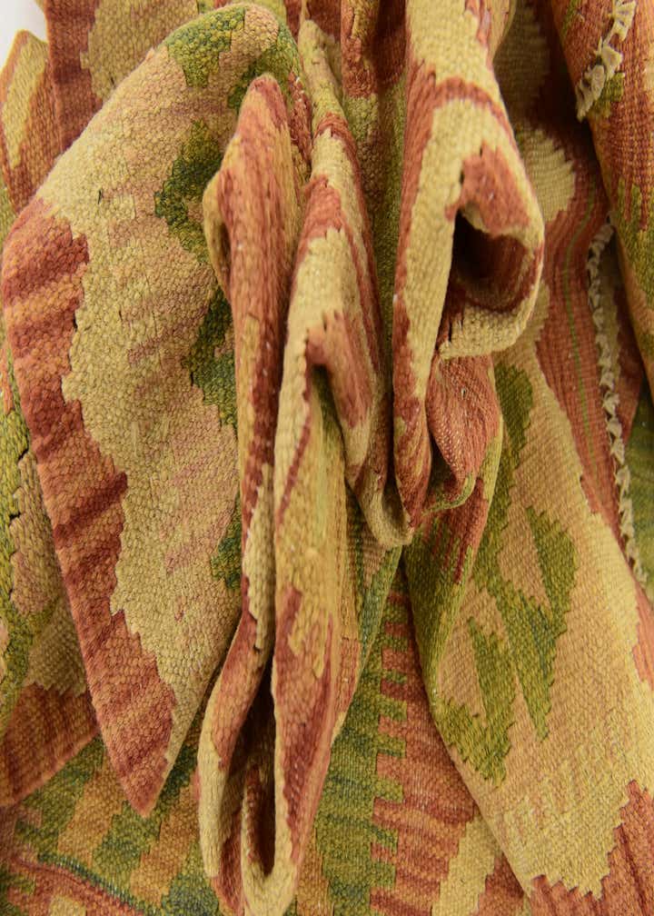 4' x 6' 6 Hand Woven Kilim Waziri Wool Rug