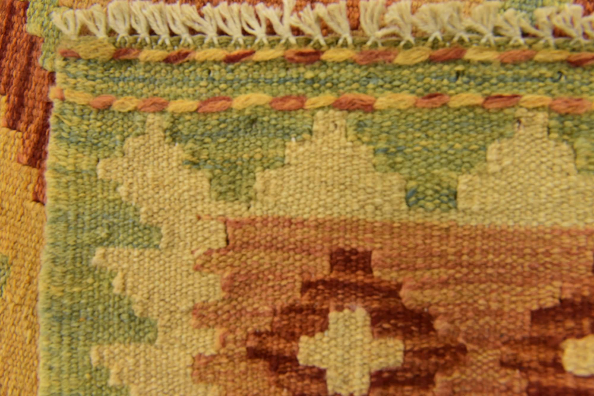 4' 9 x 6' 6 Hand Woven Kilim Waziri Wool Rug