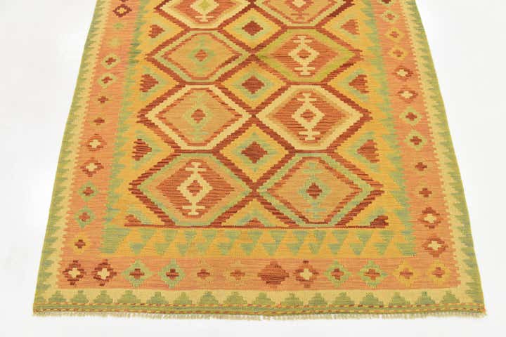 4' 9 x 6' 6 Hand Woven Kilim Waziri Wool Rug