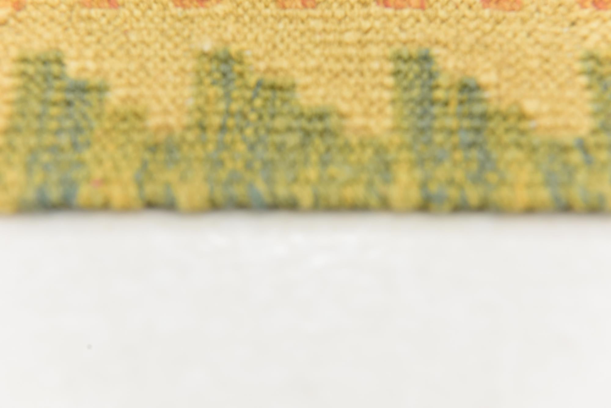 4' 9 x 6' 6 Hand Woven Kilim Waziri Wool Rug