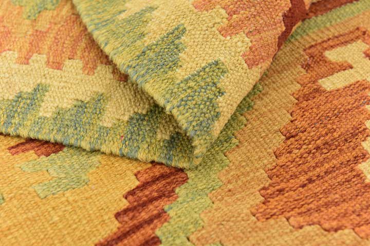 4' 9 x 6' 6 Hand Woven Kilim Waziri Wool Rug