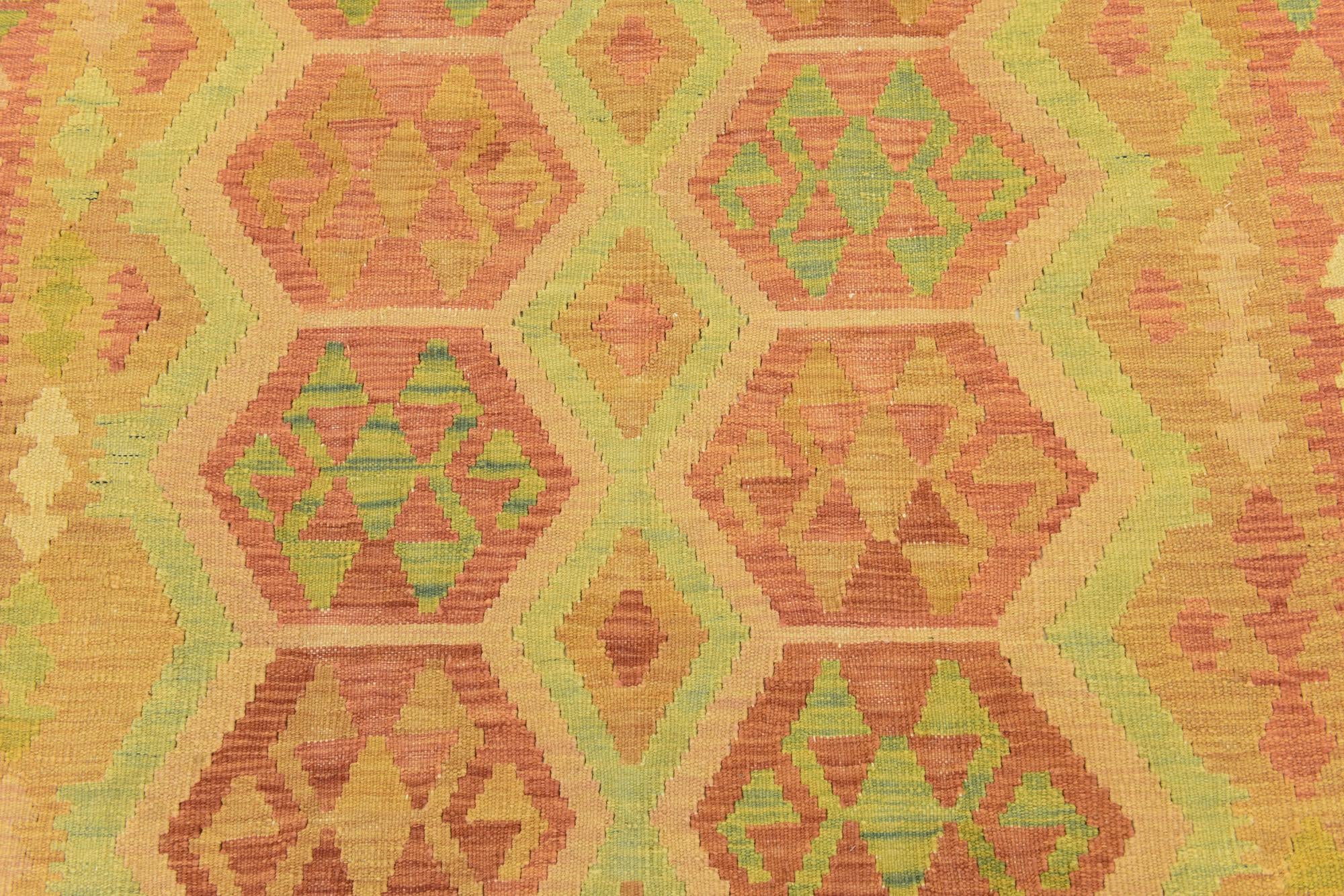 4' 10 x 6' 7 Hand Woven Kilim Waziri Wool Rug