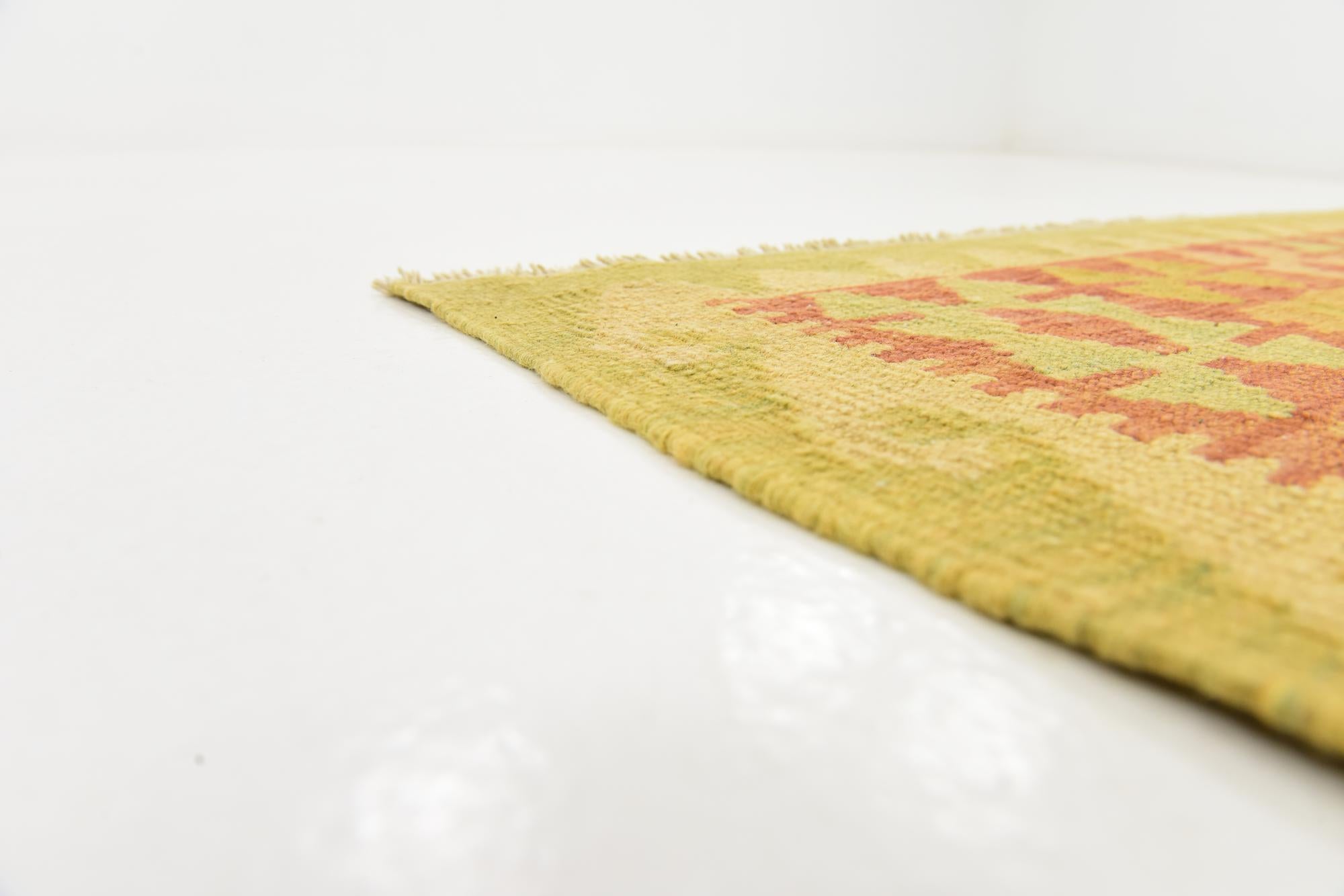 4' 10 x 6' 7 Hand Woven Kilim Waziri Wool Rug