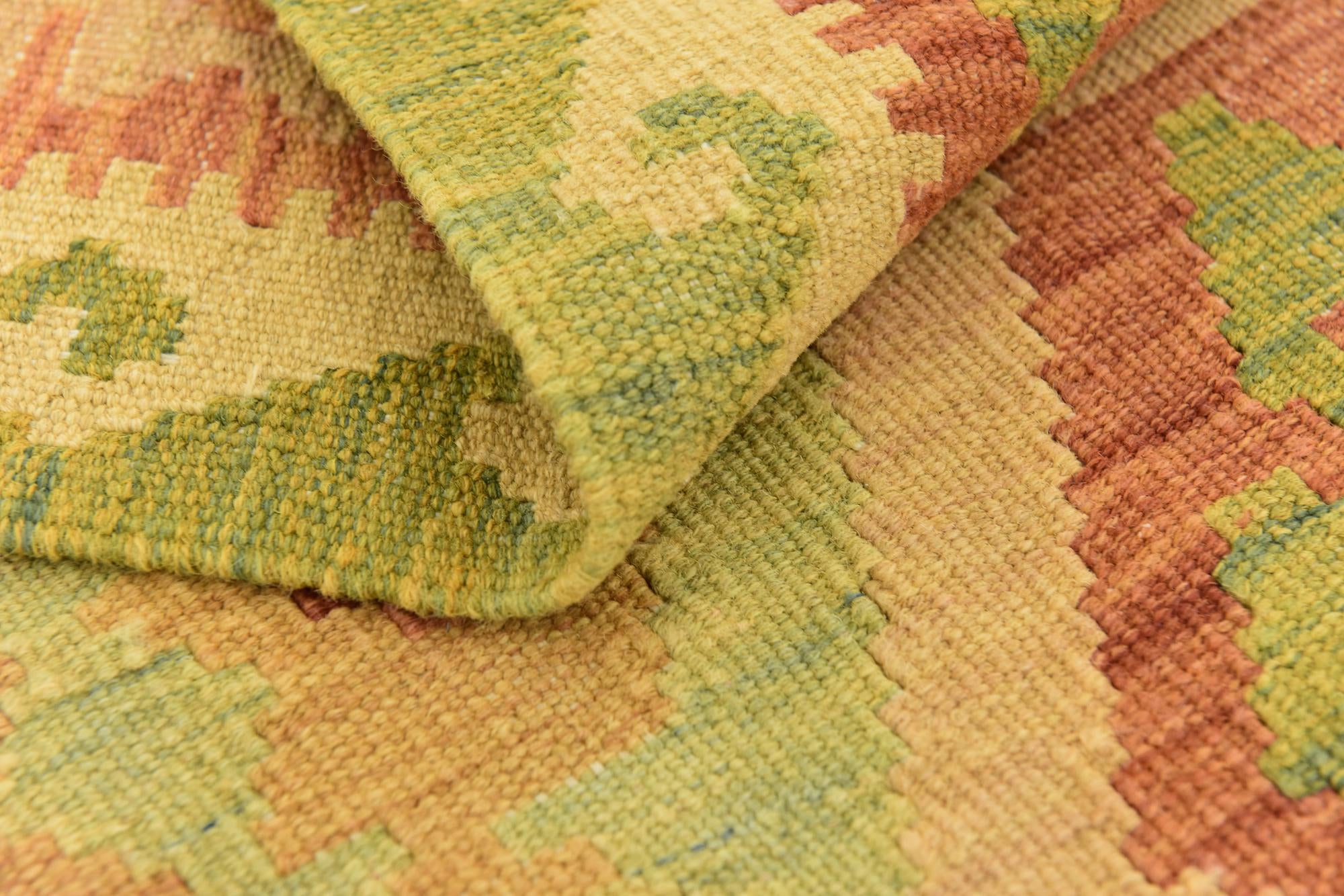 4' 10 x 6' 7 Hand Woven Kilim Waziri Wool Rug